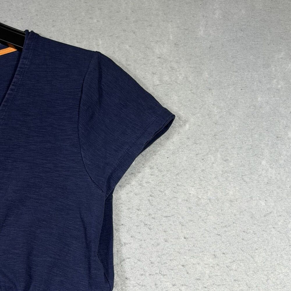 Boden Dress Women’s 10 Blue Short Sleeve V Neck Jersey Wrap Knee Length Casual - Picture 3 of 9